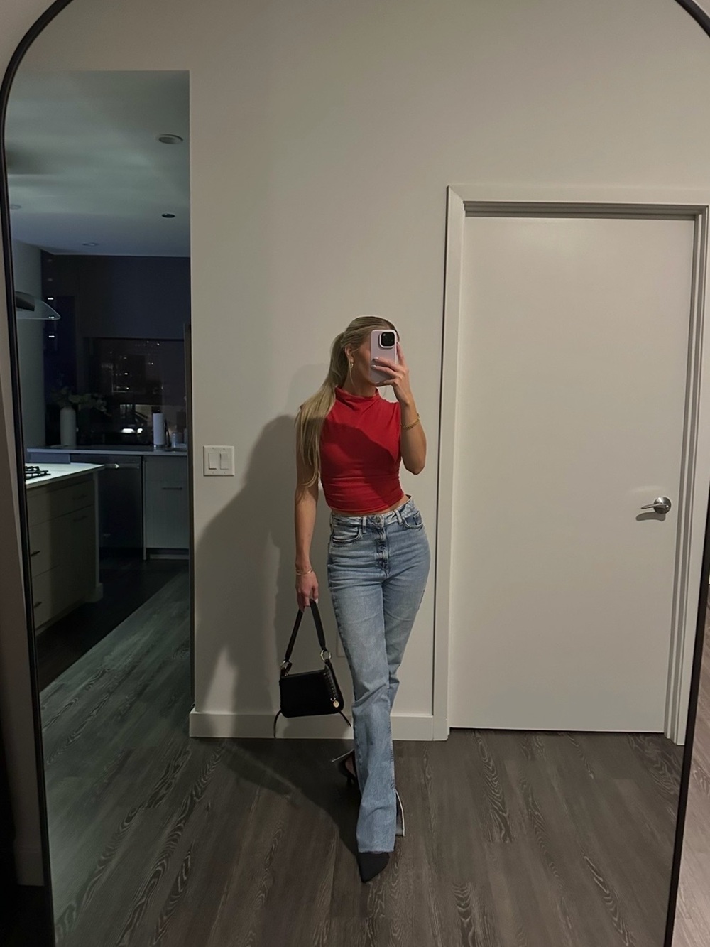 Reformation Lindy Knit Ruched Crop Top in Lipstick Red - Size Small - Picture 9 of 16